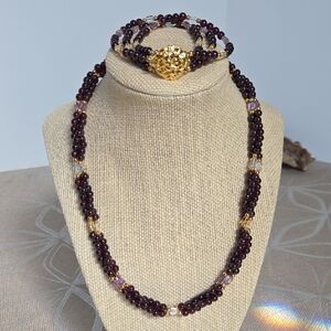 Garnet Necklace And Bracelet Set!